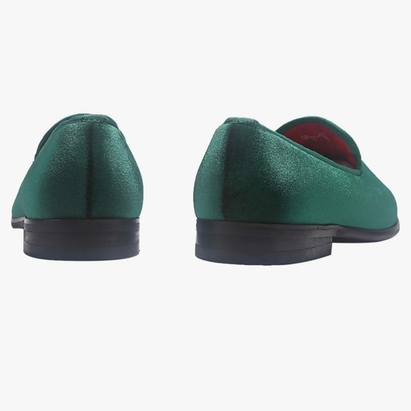 Loafers for Men Green Velvet Shoes of Fashion Embroidered Size 9 - Picture 2 of 13